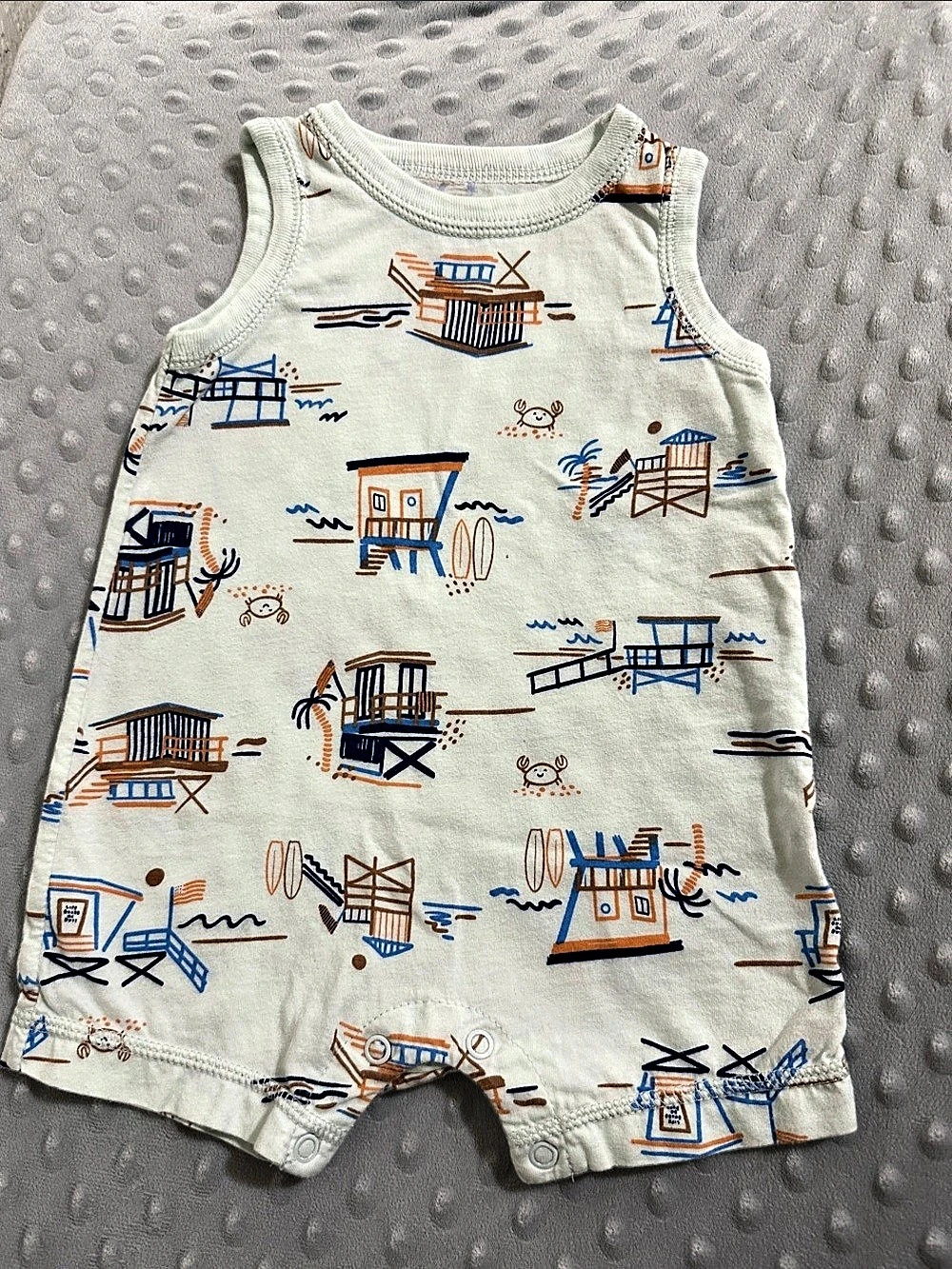 Carter's Baby Beach Print Cotton Romper